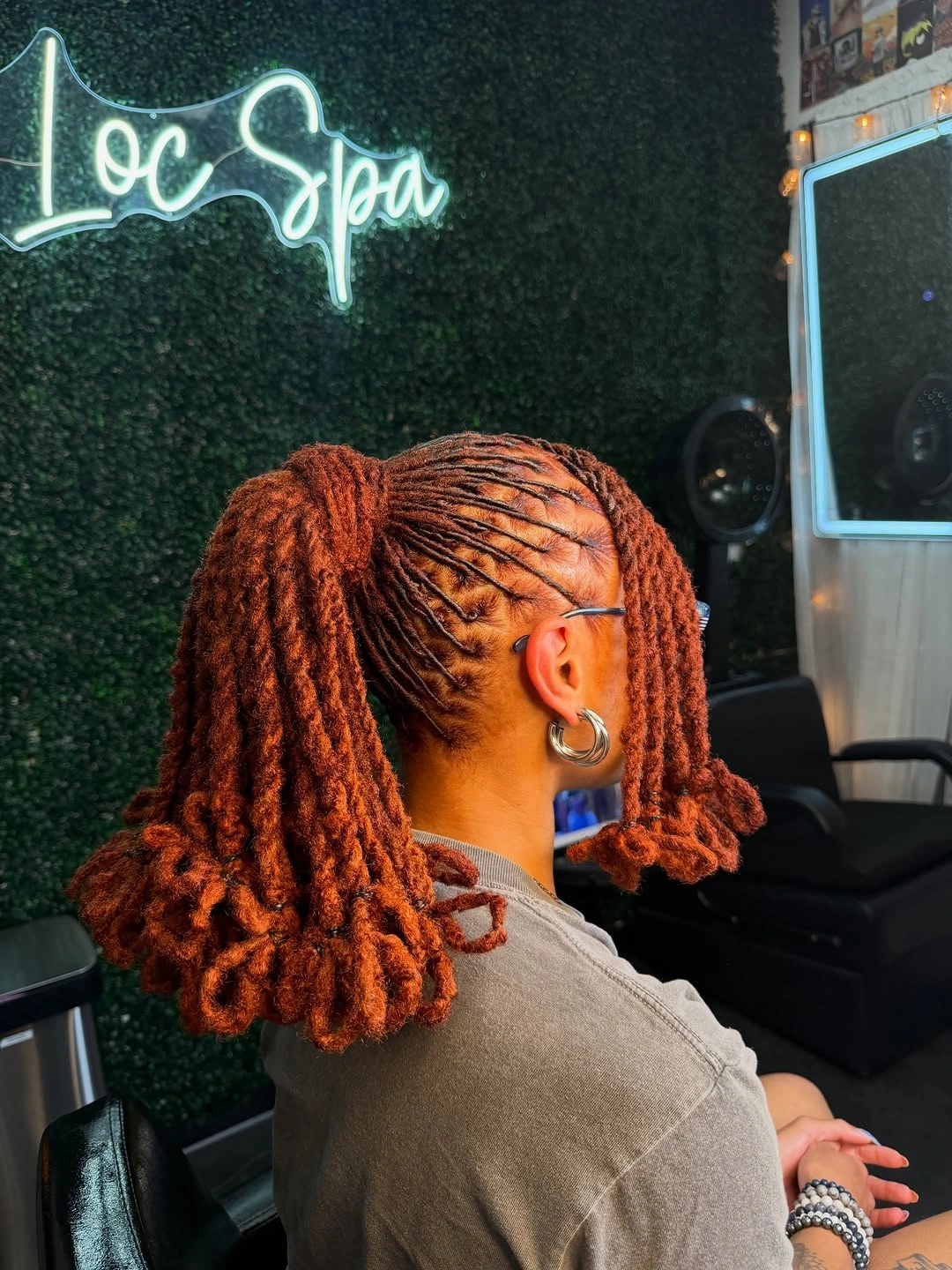 locs hairstyles for black women Elegant High Ponytail with Cinnamon Brown Locs