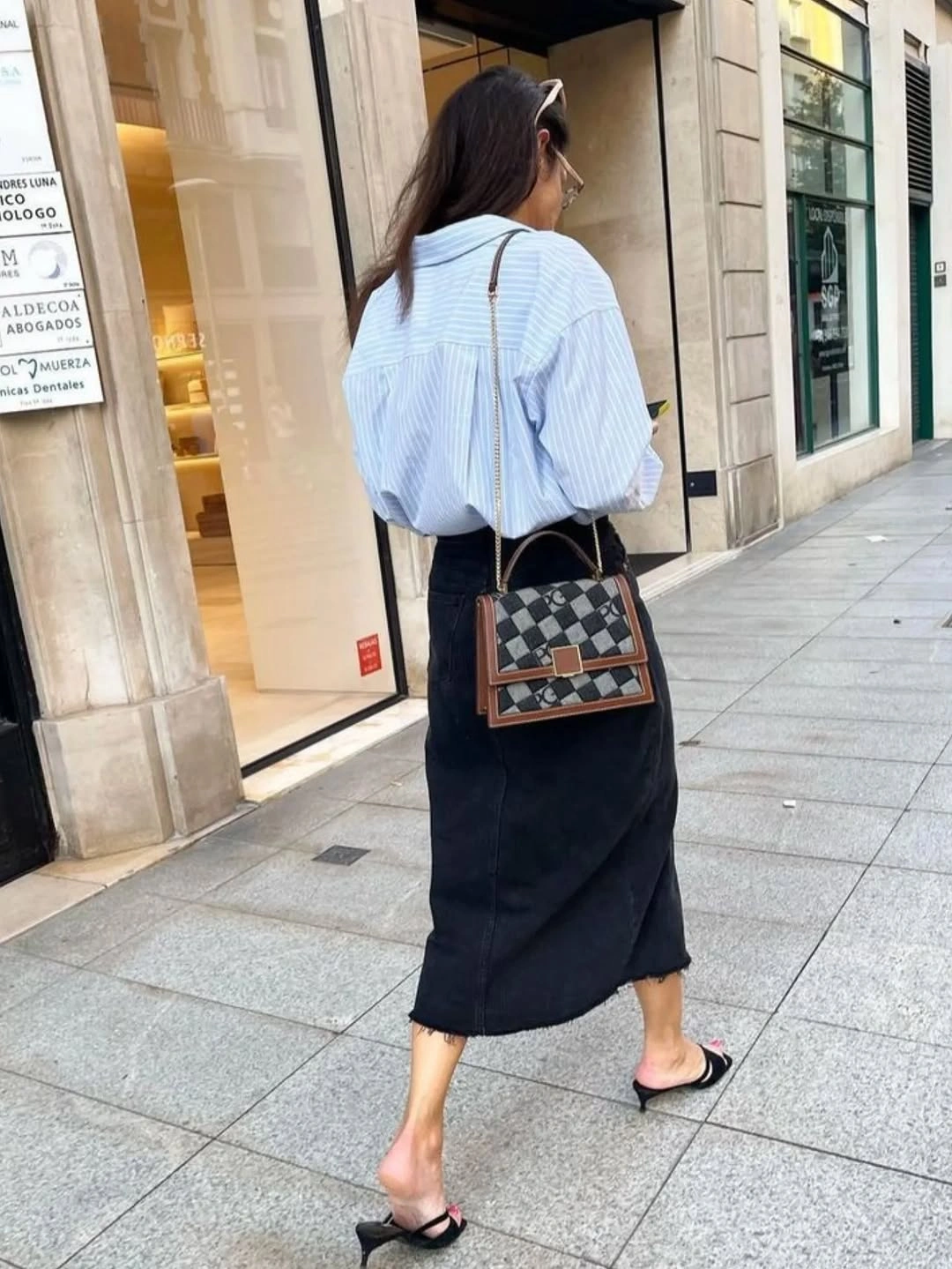 midi skirt fall outfit 2026 Minimal Black Denim Styled for Everyday City Life