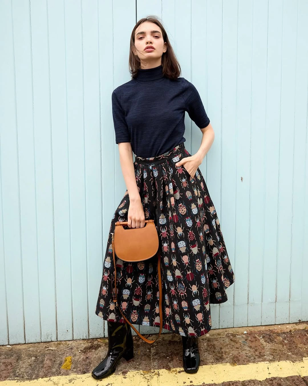 midi skirt fall outfit 2026 Playful Prints with Vintage Personality