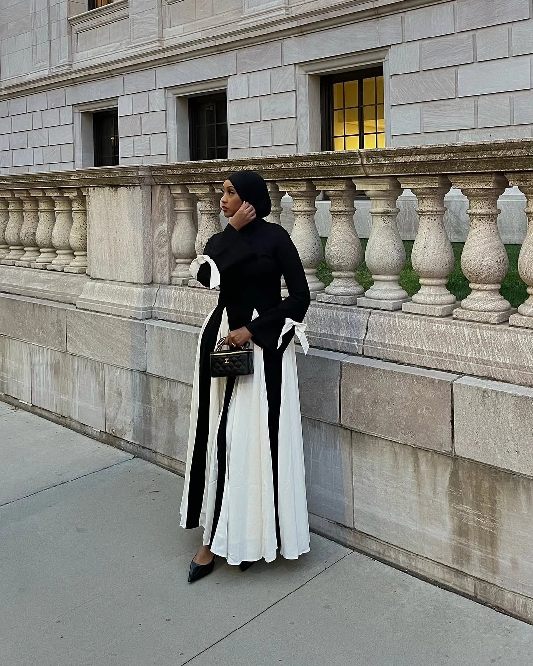 modest fall outfits 2026 Black and White Modest Elegance for Special Occasions