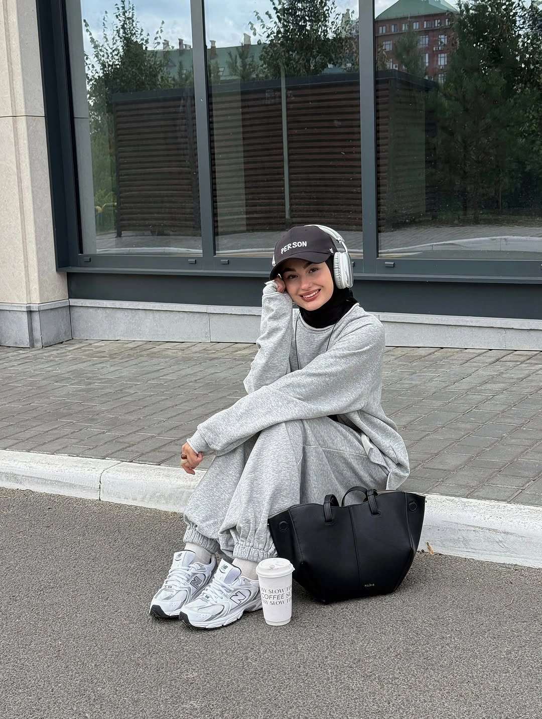 modest fall outfits 2026 Soft Gray Athleisure for Cozy Casual Days