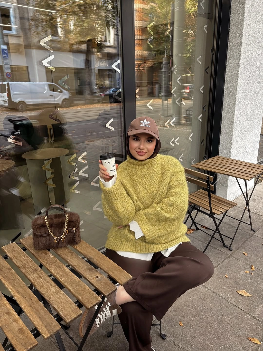 modest fall outfits 2026 Chunky Knit and Relaxed Trousers for Coffee Dates