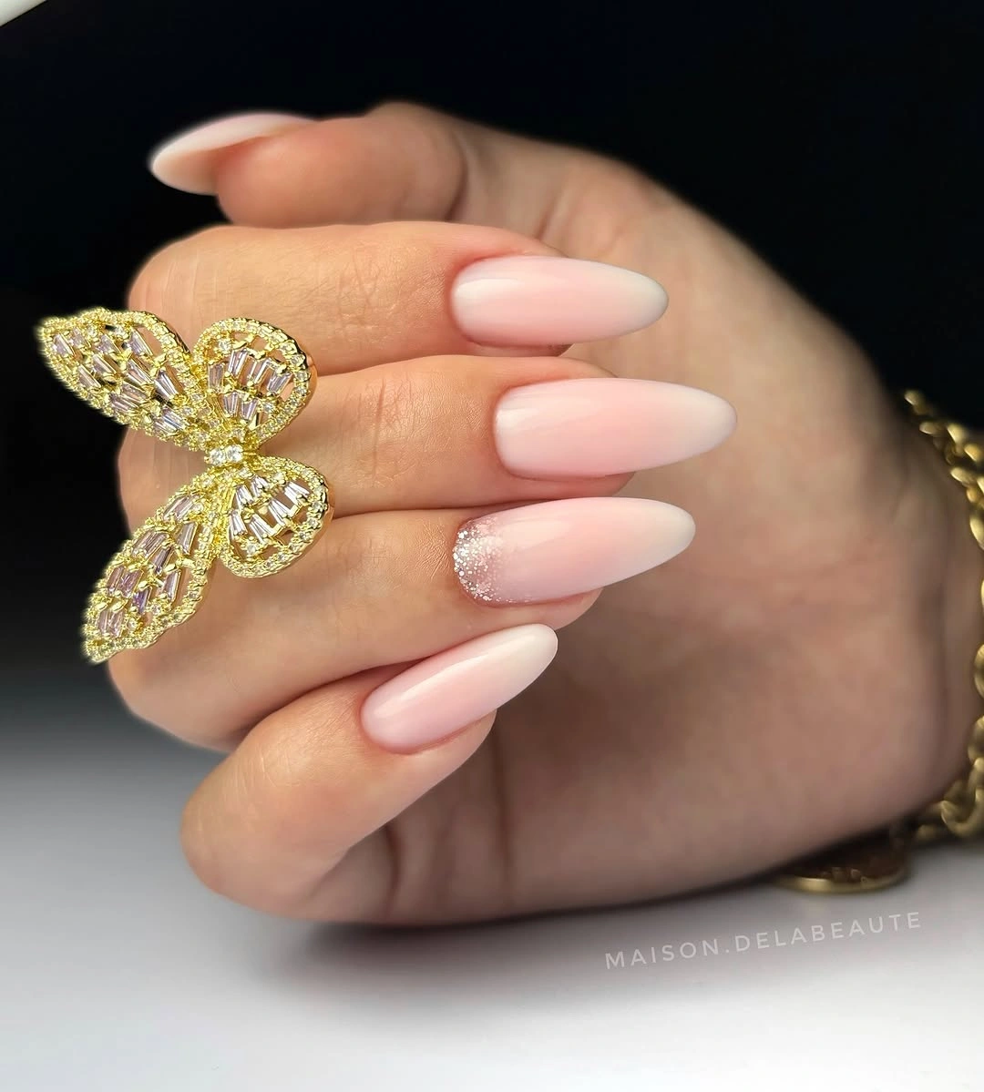 September nail designs 2026 Clean Blush Almond Nails With Glossy Finish
