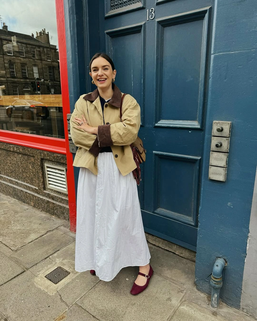 September outfits ideas 2026 Cropped Jacket Over A White Maxi Dress
