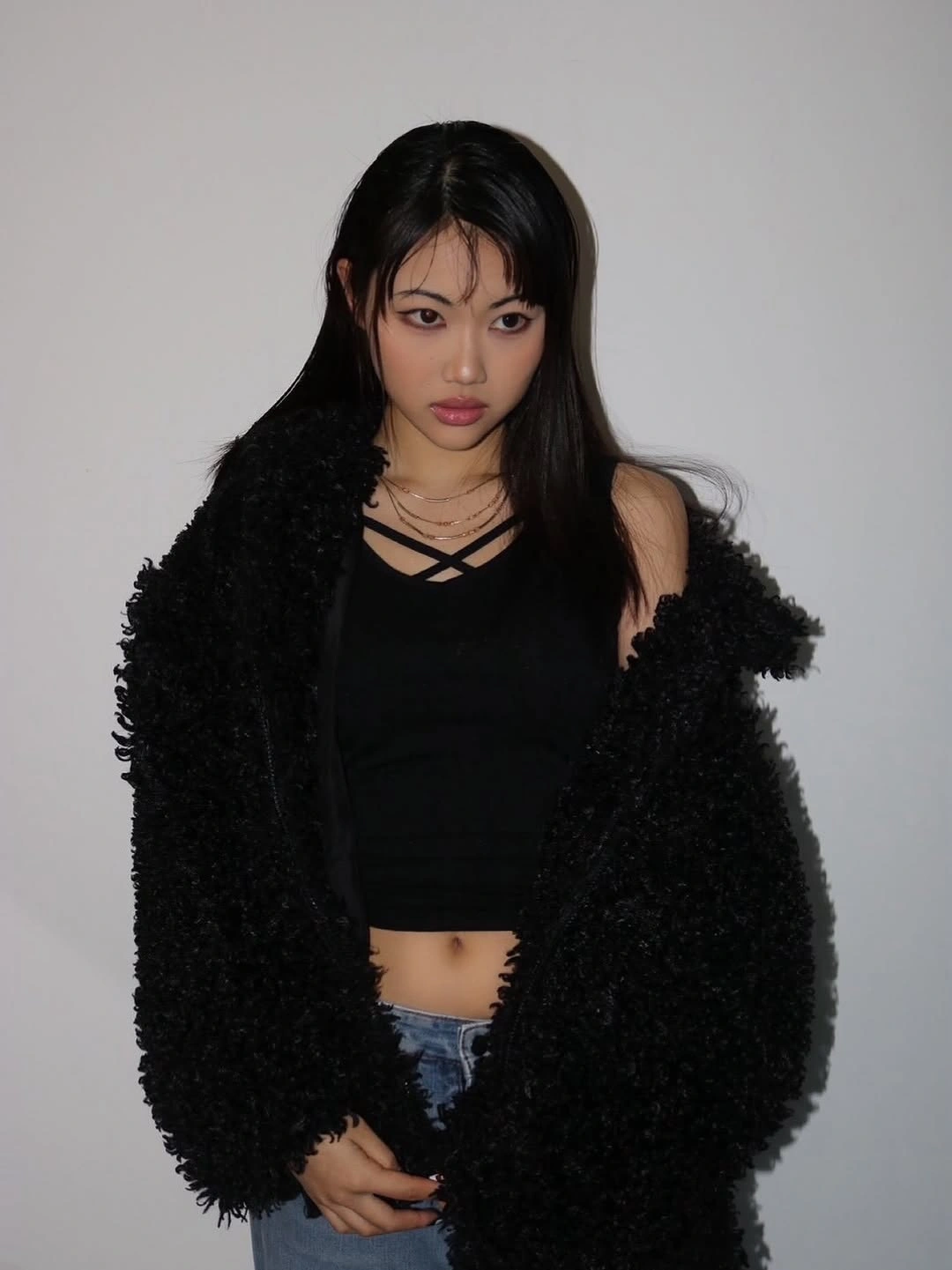 shaggy jacket Minimal Black Texture That Never Goes Out of Style