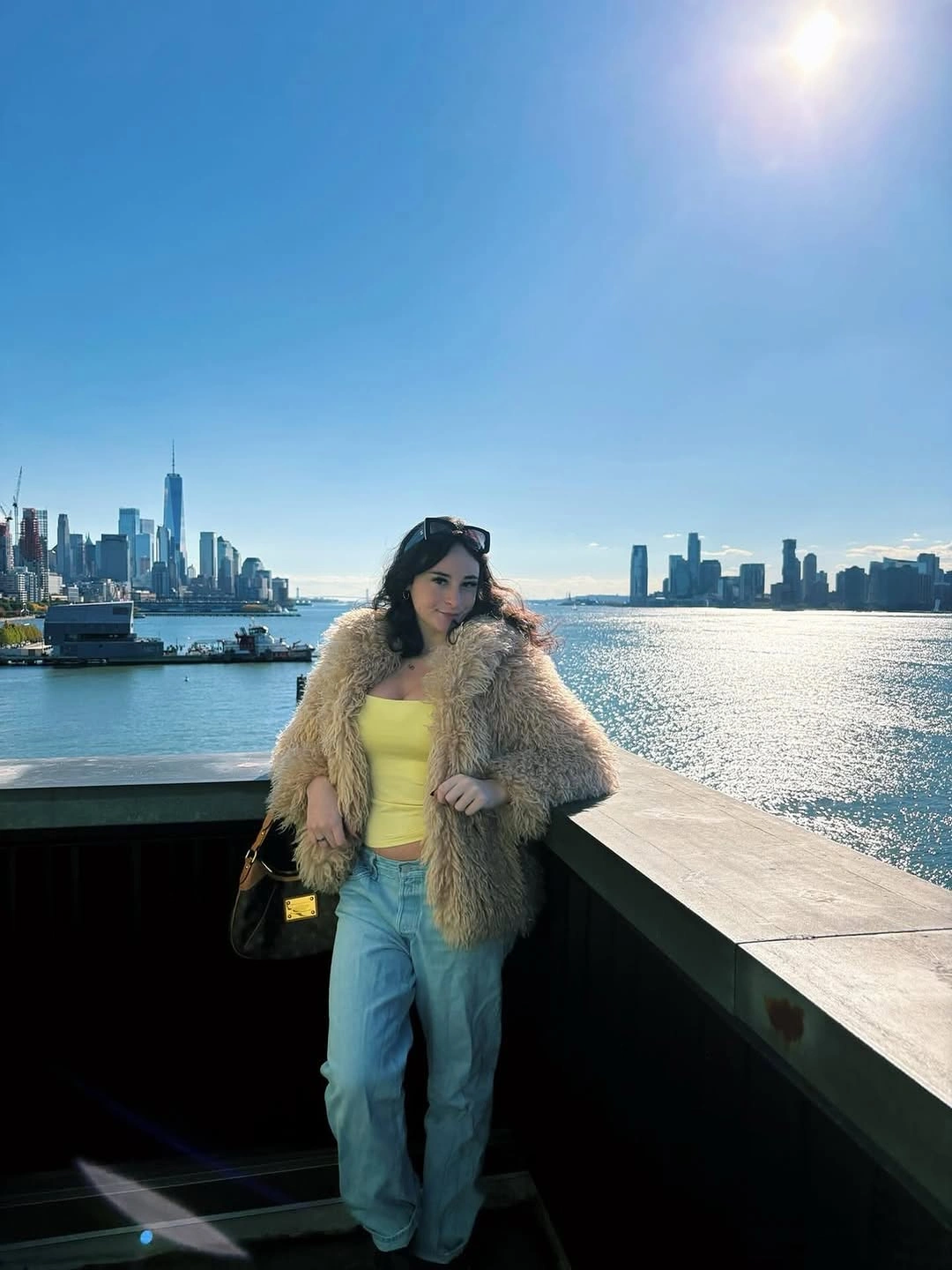 shaggy jacket Weekend Waterfront Style with a Warm Neutral Statement Jacket