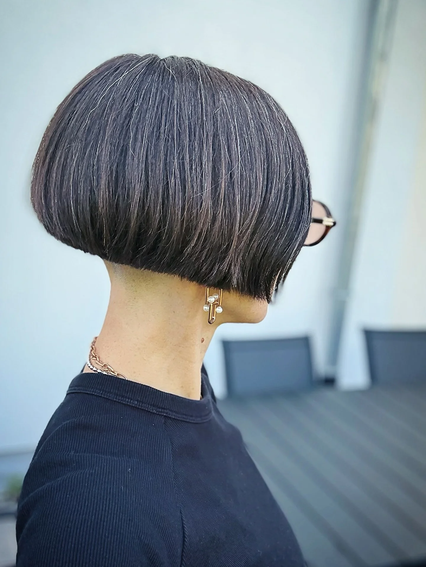 short bobbed hairstyle Precision Bowl-Inspired Bob With Hidden Undercut
