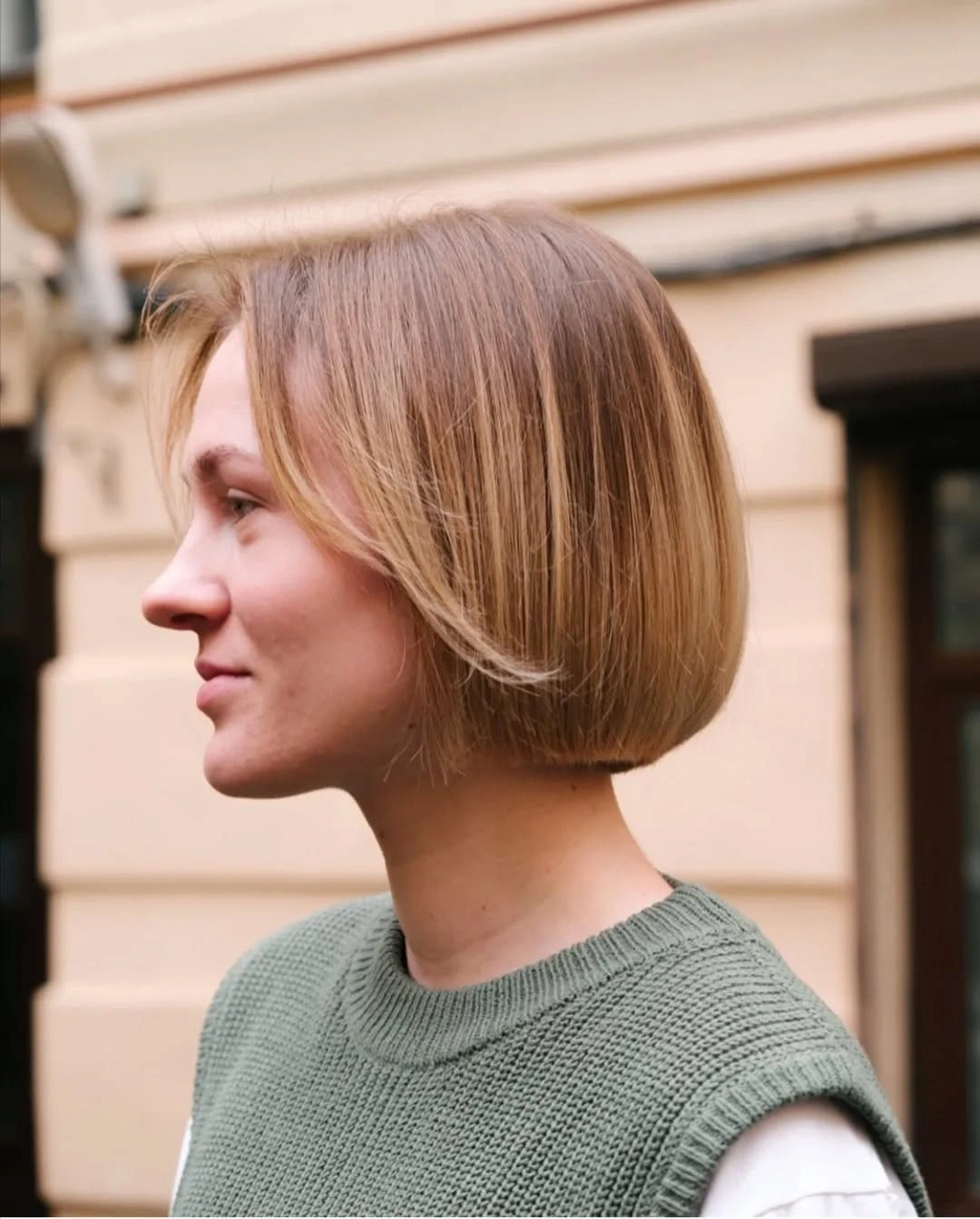 short bobbed hairstyle Classic Rounded Bob With Soft Graduation