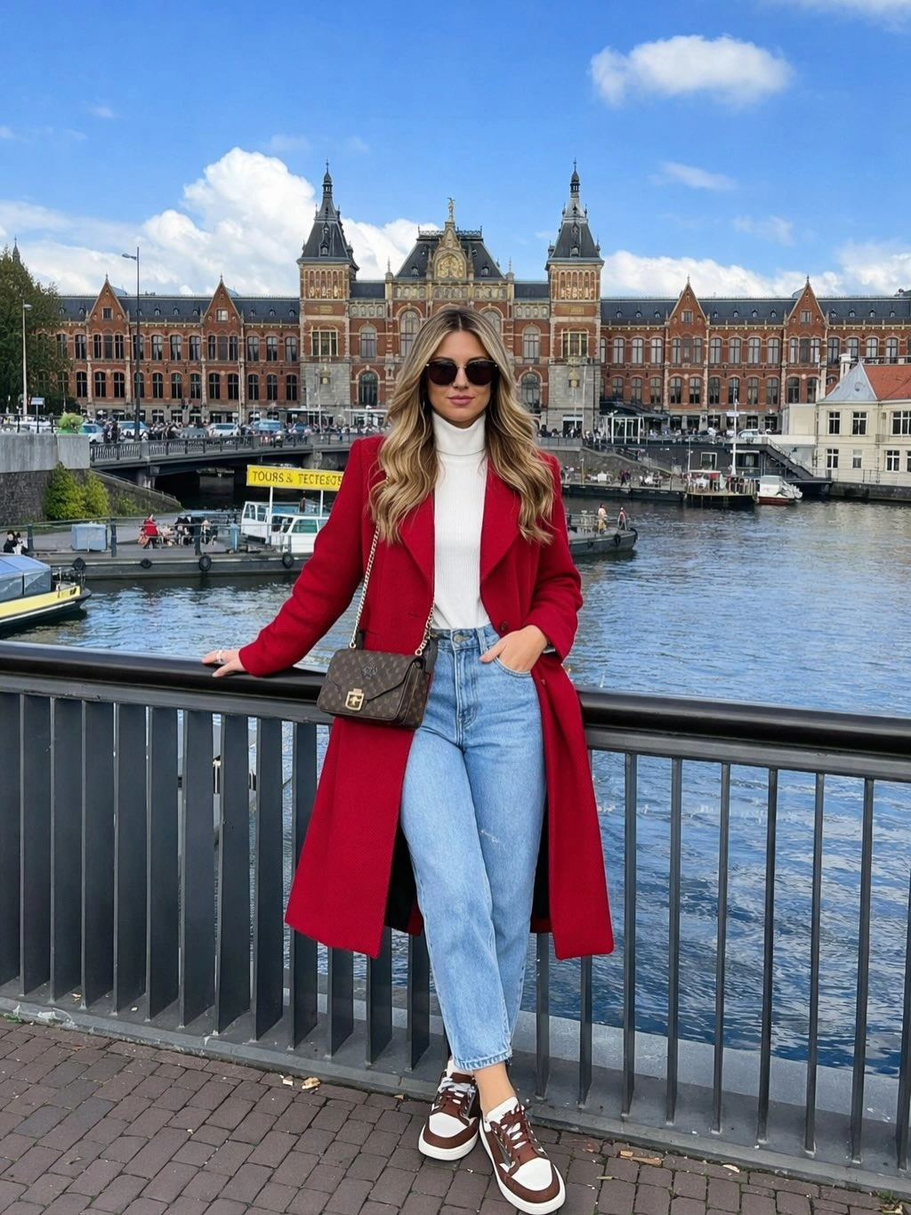 Trench coat fall outfits 2026 A Bold Red Coat Brightens The Entire Season