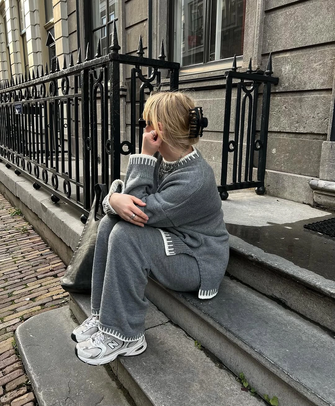 what are the best fall outfits for casual days? Soft Gray Knit Sets for the Ultimate Cozy Fall Uniform