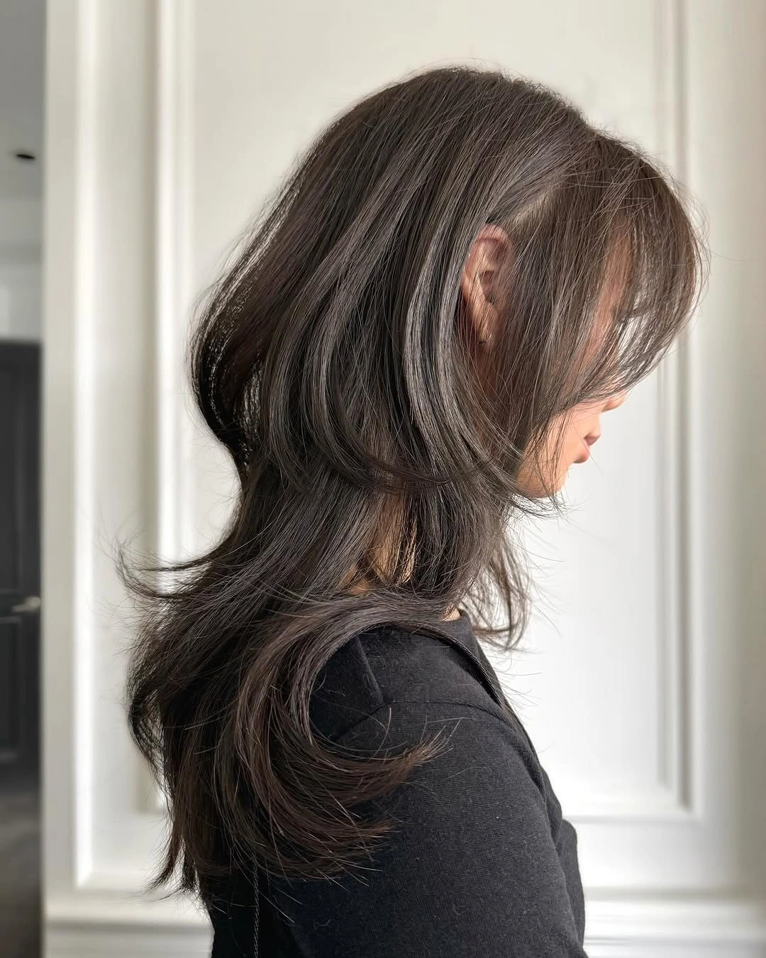 Long ash-gray layers with curtain-like fringe