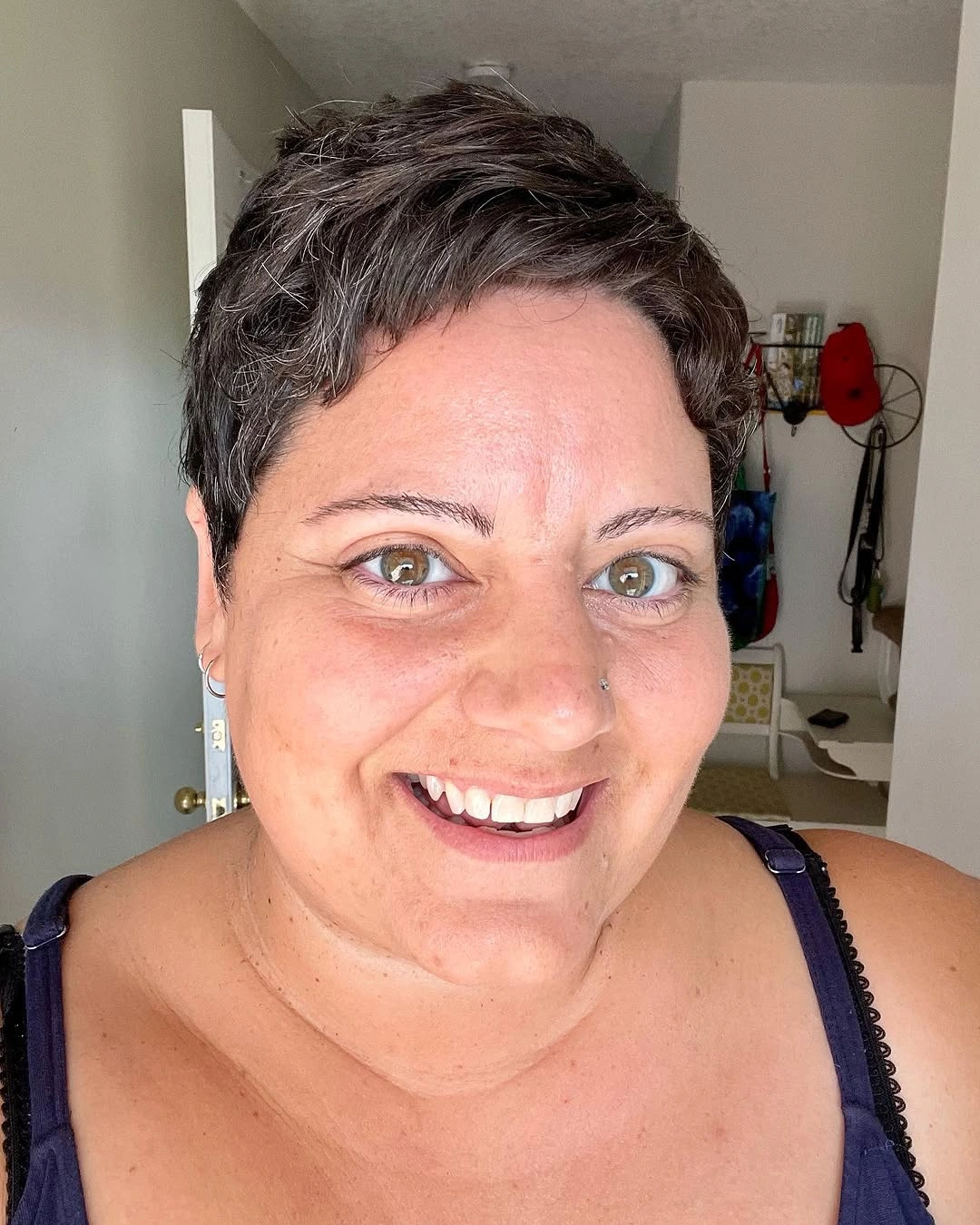 Short textured pixie with close sides and tousled top